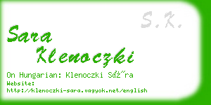 sara klenoczki business card